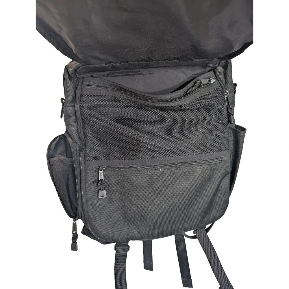 L. L. Bean Backpack Big Black Nylon Comfort Carry Laptop Back Pack 30L School